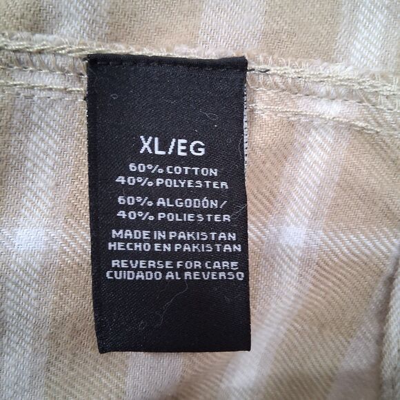 Tony Hawk Flannel Hooded Shirt Mens XL White Cap Tan Plaid Cotton Logo NWT - Picture 6 of 7